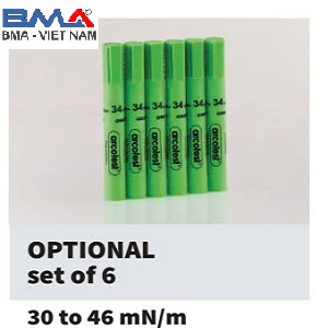 Bộ 6 bút thử đo sức căng bề mặt Arcotest Organic 30-46 dyne